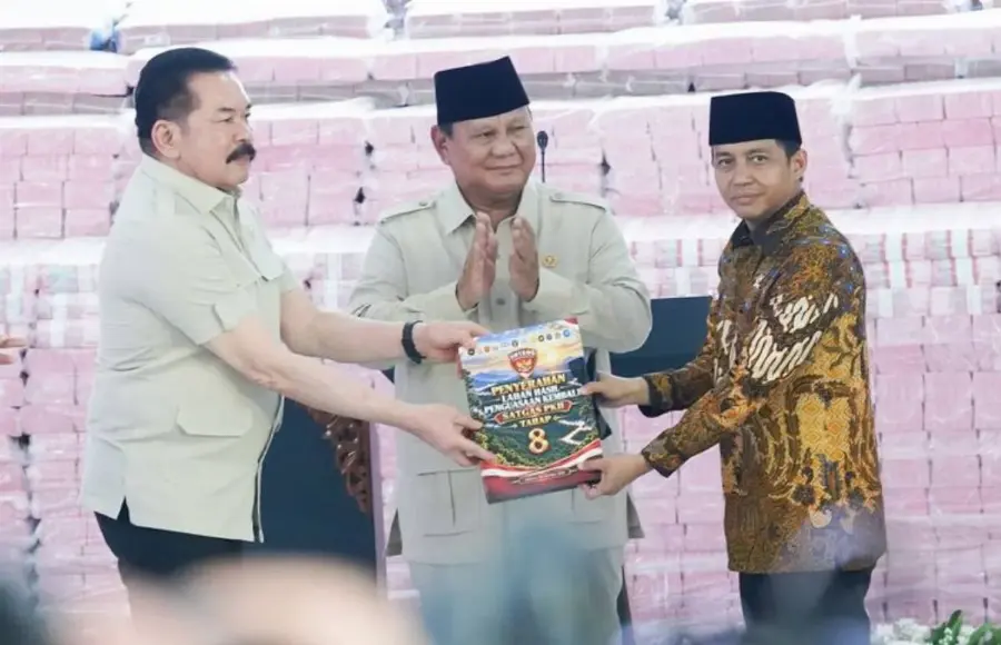 Gelar Eksekusi Denda Satgas PKH, Kejaksaan Agung Kembalikan Rp13,2 Triliun dan Aset Hutan ke Negara