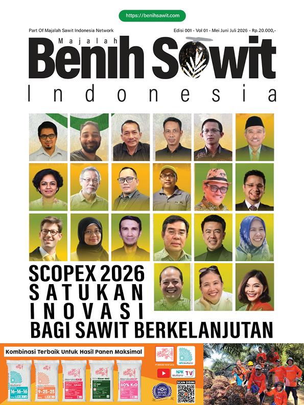 Cover edisi perdana majalah Benih Sawit Indonesia